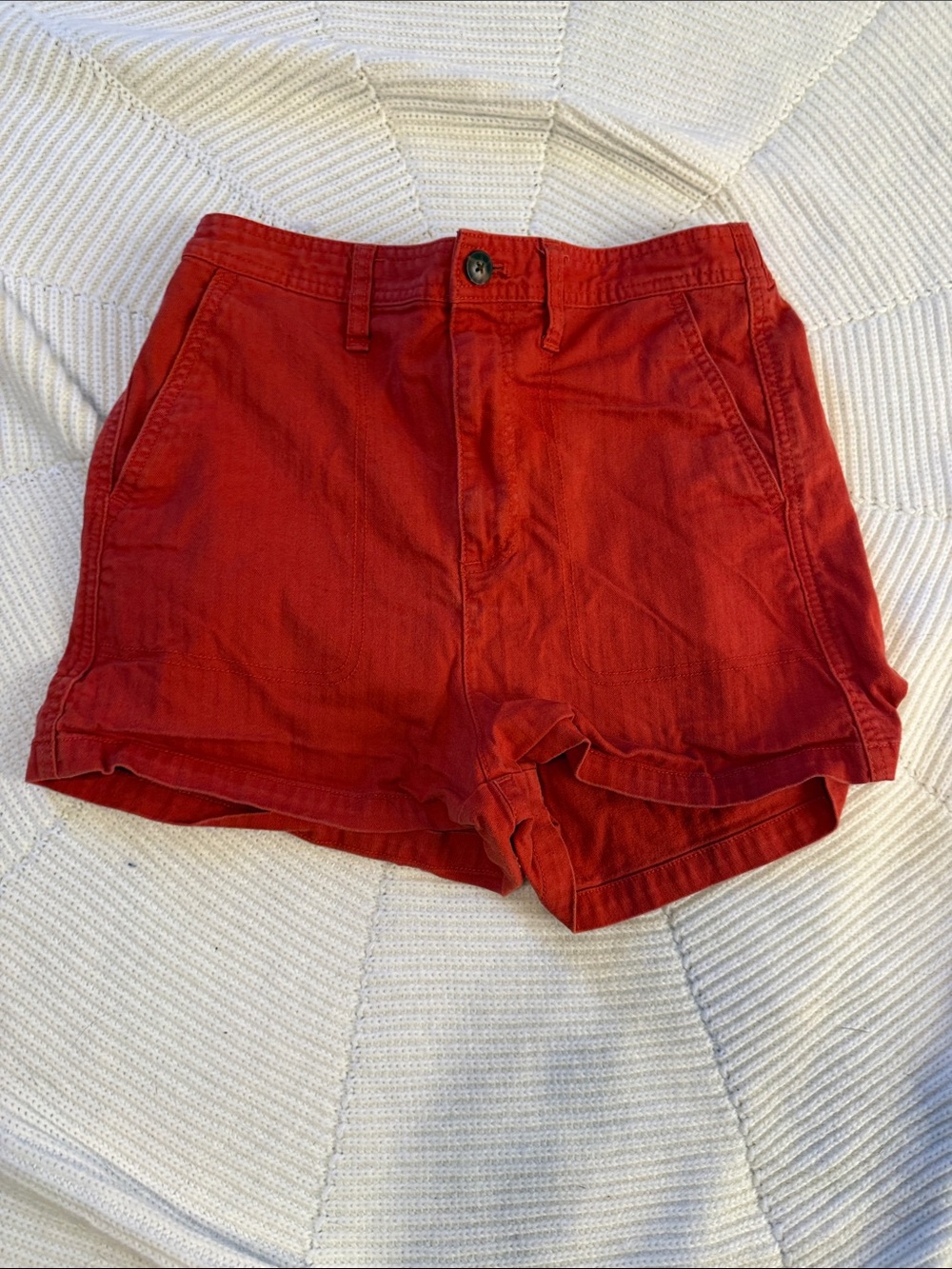 Madewell Red High-Waist Cotton Shorts